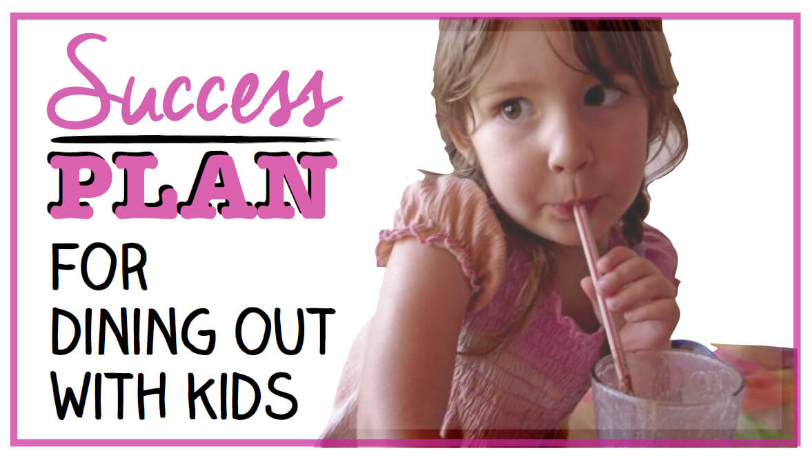 little girl drinking from straw "Success Plan for Dining Out with Kids"