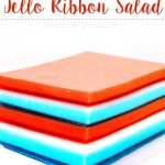 red white and blue layered jello salad slice