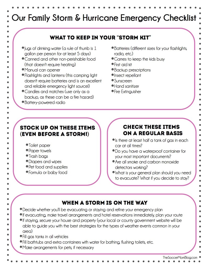 Are you ready in case of a weather emergency? Make your family storm and hurricane preparedness checklist - FREE printable!