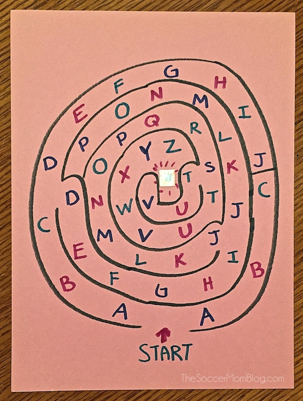 Make learning fun with alphabet mazes! Teach preschoolers their letters with this easy DIY game.