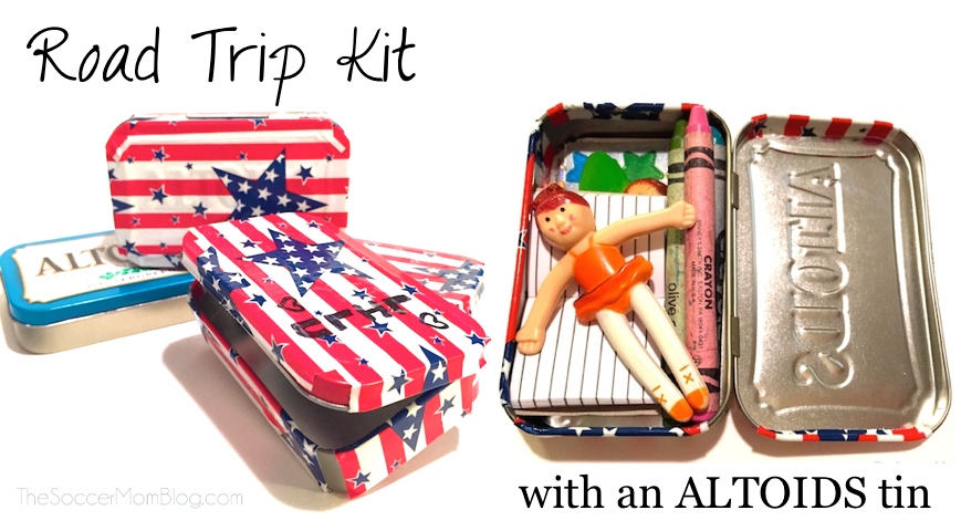 small "road trip kit" made with Altoid tins