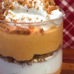 Tastes like pumpkin pie in a glass...and it's good for you! This Greek Yogurt Pumpkin Parfait recipe is high in protein, calcium, and whole grains!