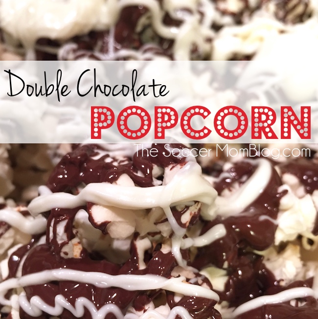 Double Chocolate Popcorn is the PERFECT easy (and delicious) movie night recipe!