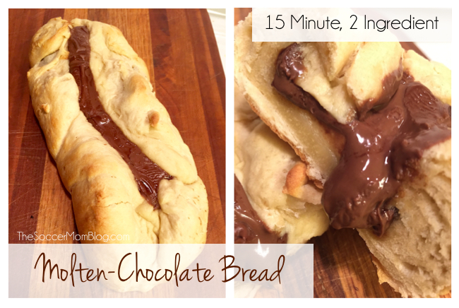 This ooey-gooey Molten Chocolate Bread Recipe is the easiest dessert I have ever baked! Two ingredients and fifteen minutes in the oven, and you have an easy, delicious treat that is sure to be a hit!