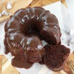 chocolate bundt cake made with Hershey Kisses
