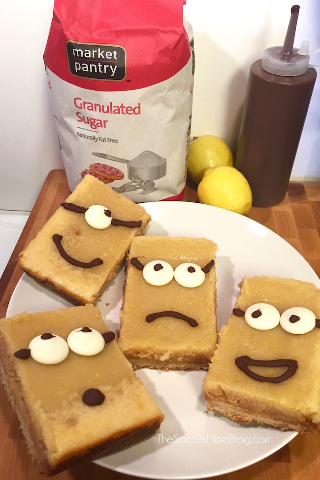 Celebrate the Minions movie Blu-Ray/DVD release at Target with this delicious "Lem-minions" Gluten Free Lemon Bars recipe the whole family will love!