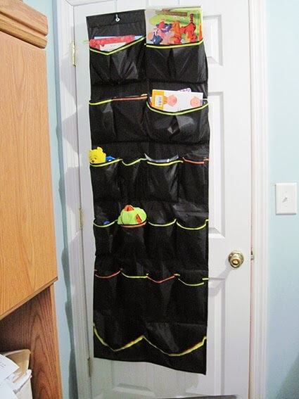 hanging shoe rack used to store books