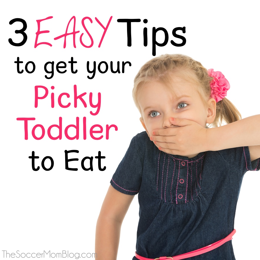 Tried and true ways to get a picky toddler to eat real healthy food -- these tips are simple and really work to get through the picky eating phase!