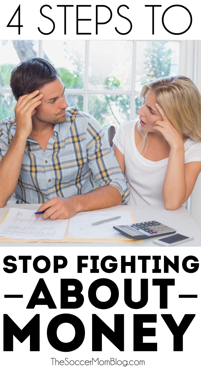 Talking about money doesn't have to be a bad thing -- try these 4 steps with your partner to take control of your finances & stop fighting about money!