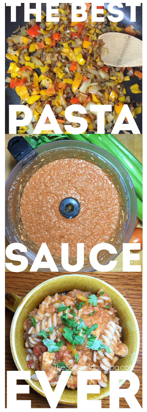 This spaghetti sauce is SO amazingly flavor-packed--it tastes like a garden in a bowl! The "secret ingredient" makes this the best pasta sauce ever!!