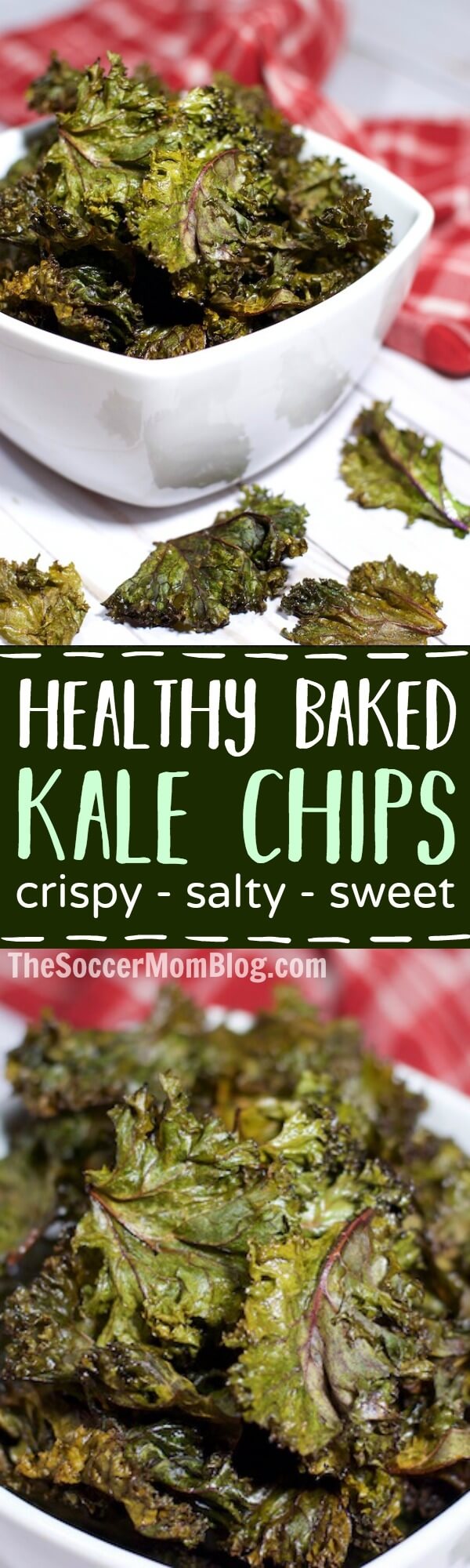 Crispy, salty, & a touch of sweet — these Baked Purple Kale Chips are so tasty you might just eat the whole batch! (But don't worry, they're good for you!)