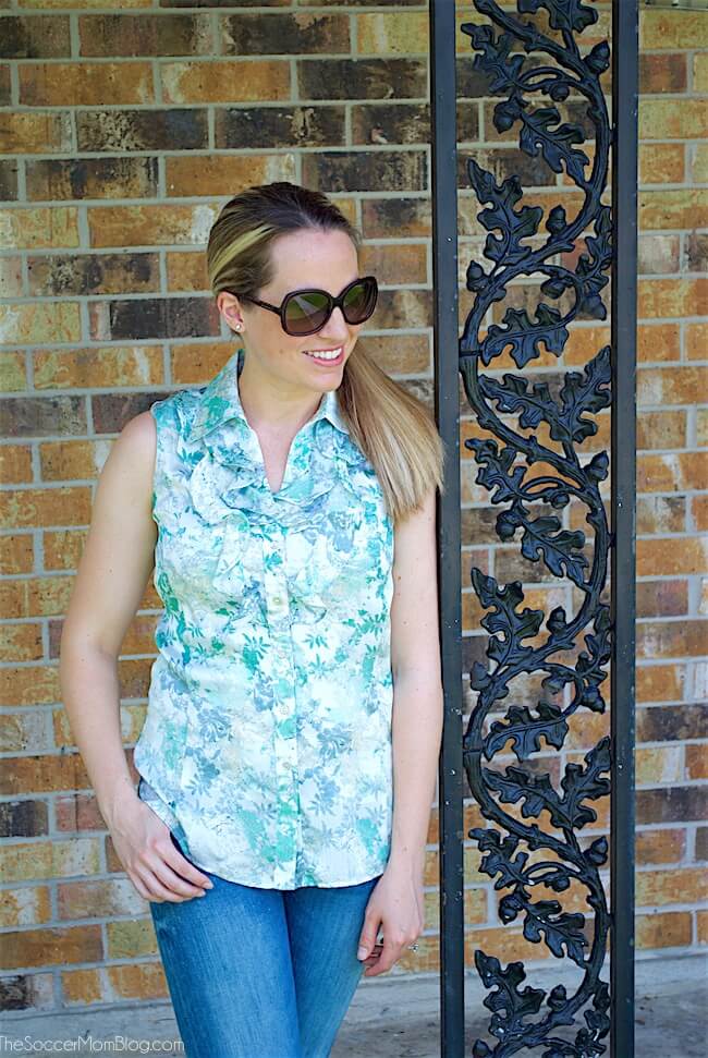 A "closet staple" doesn't have to be simple! LOVE the details on this ruffled blouse! How to build multiple looks around one go-to piece. Fashion, style