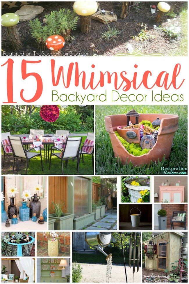 An inspiring (and do-able) wish-list of the most gorgeous whimsical backyard decor ideas from some of the most talented home and garden bloggers on the web.