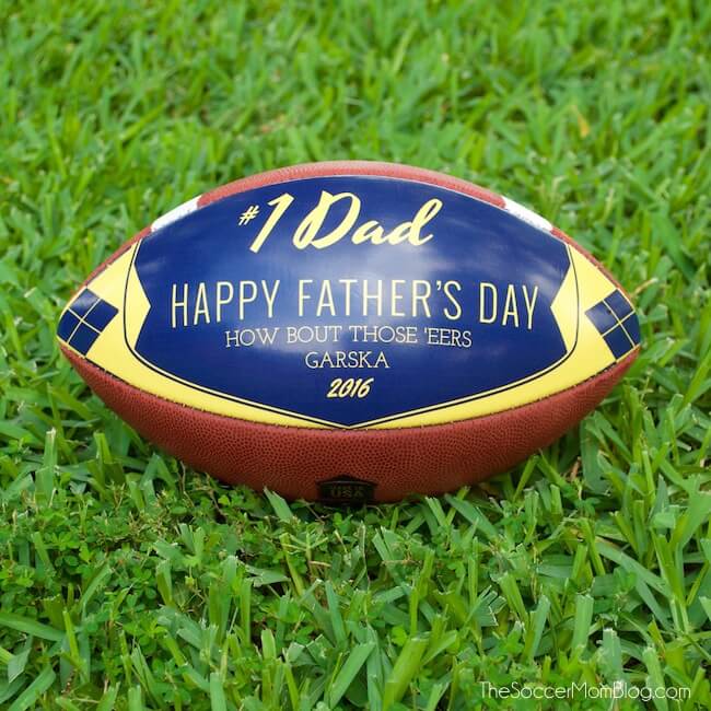 If you're looking for a Father's Day gift for football fans, it doesn't get more perfect than a customized leather football from Wilson Sporting Goods!