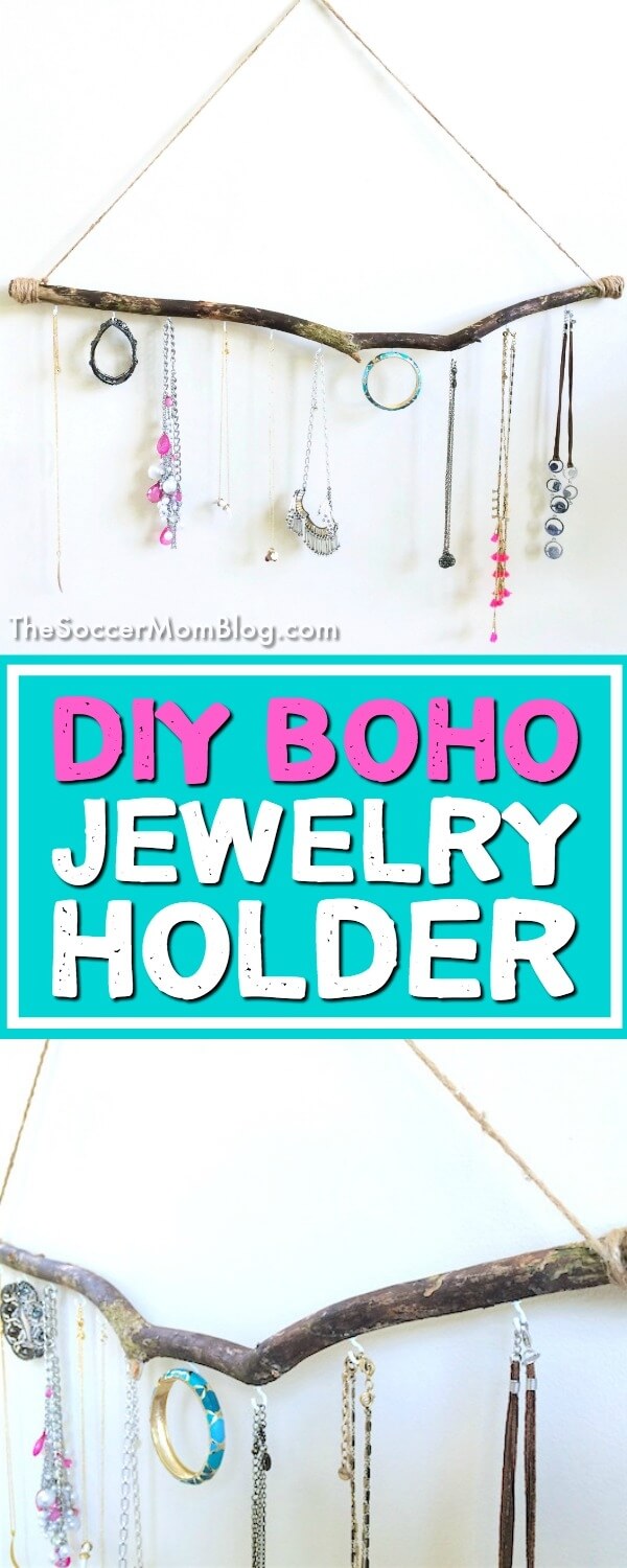 Bring a bit of effortless bohemian style it into your home with this Boho Jewelry Holder. A simple DIY craft incorporating natural materials.