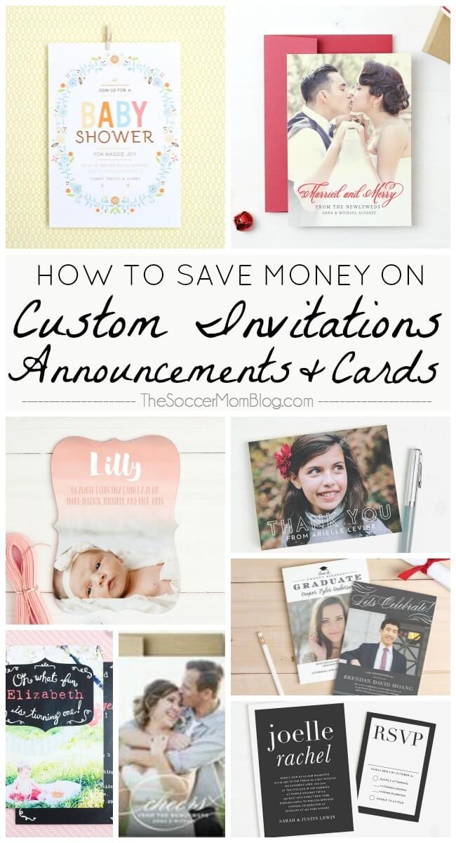 The most special moments in your life deserve to be remembered forever! Pro tips to save money on custom invitations, cards, and announcements.