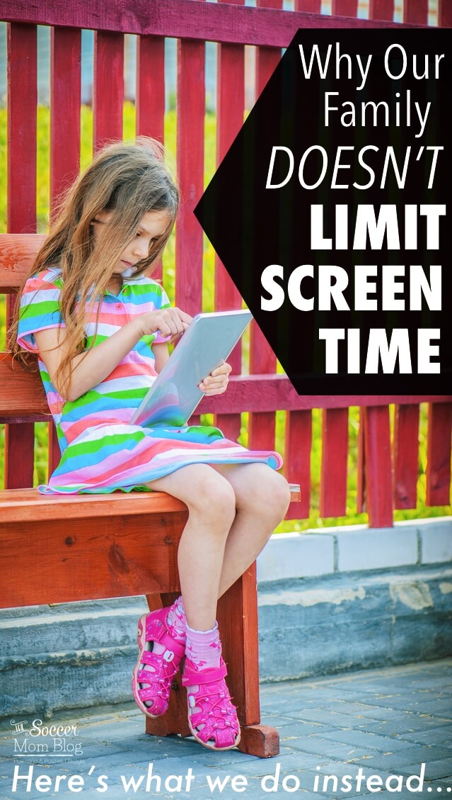 You've probably read a lot of parenting advice about the dangers of "screen time" for kids. Why our family chooses NOT to limit screen time and what we do instead.