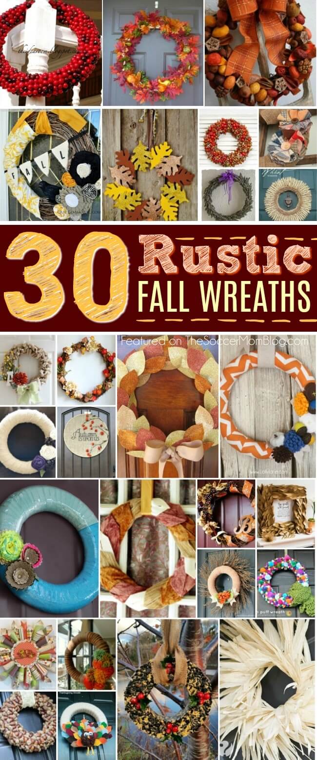 Add the perfect touch of rustic farmhouse curb appeal to your porch with this awesome collection of DIY fall wreaths!