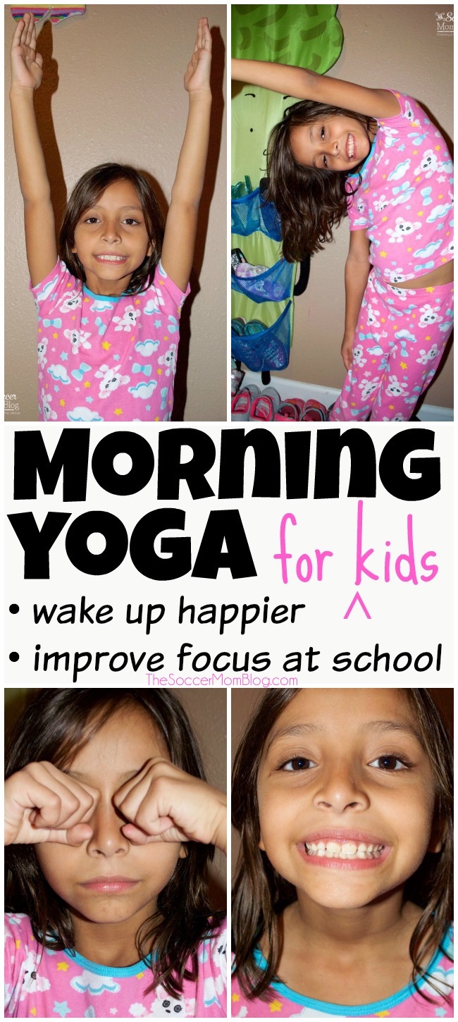 Help your kids wake up happier and feel more alert and focused for school with this 5-minute morning yoga routine. Easy step-by-step exercises for a positive start to the day!