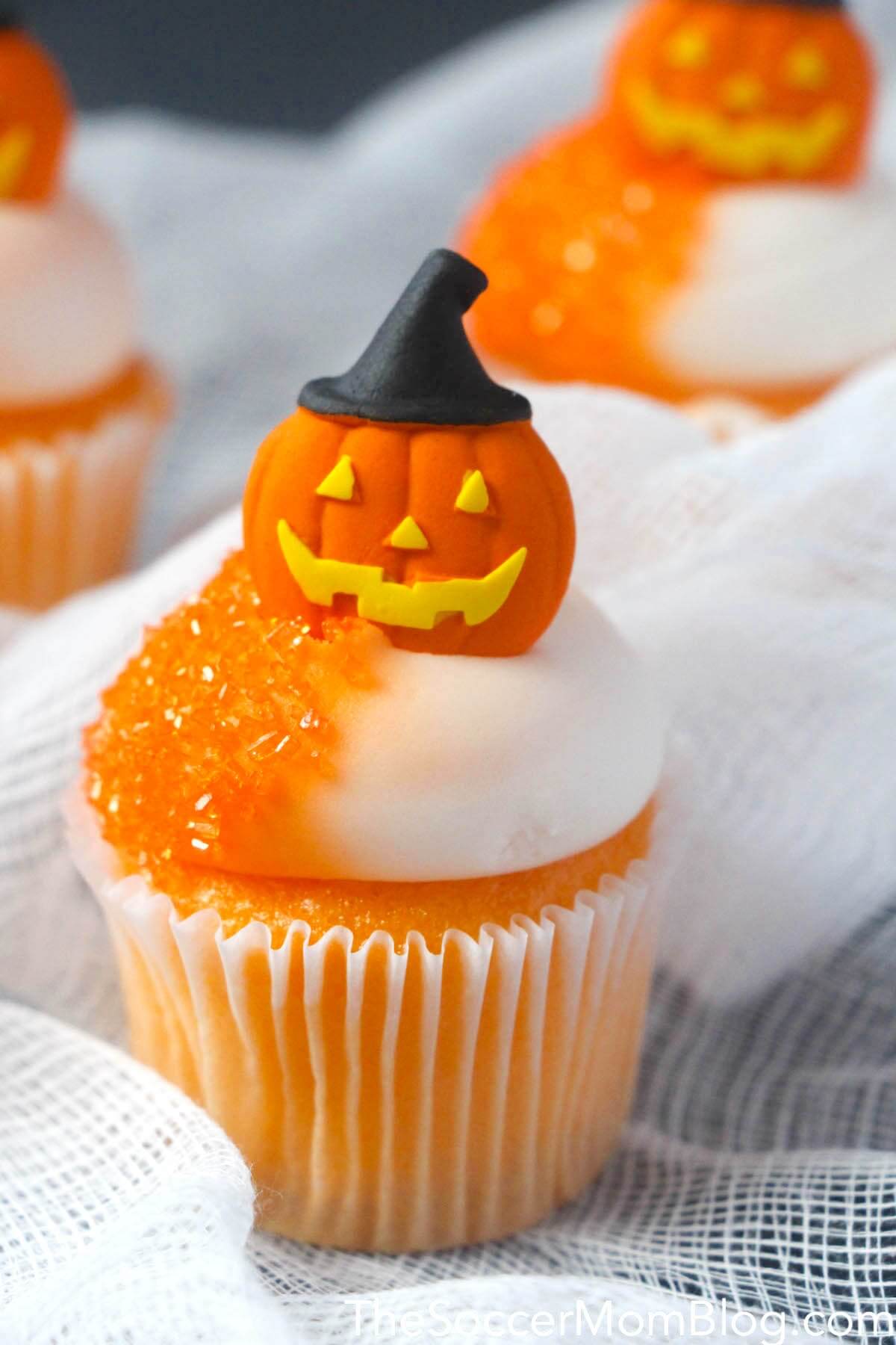 Halloween themed orange cupcakes
