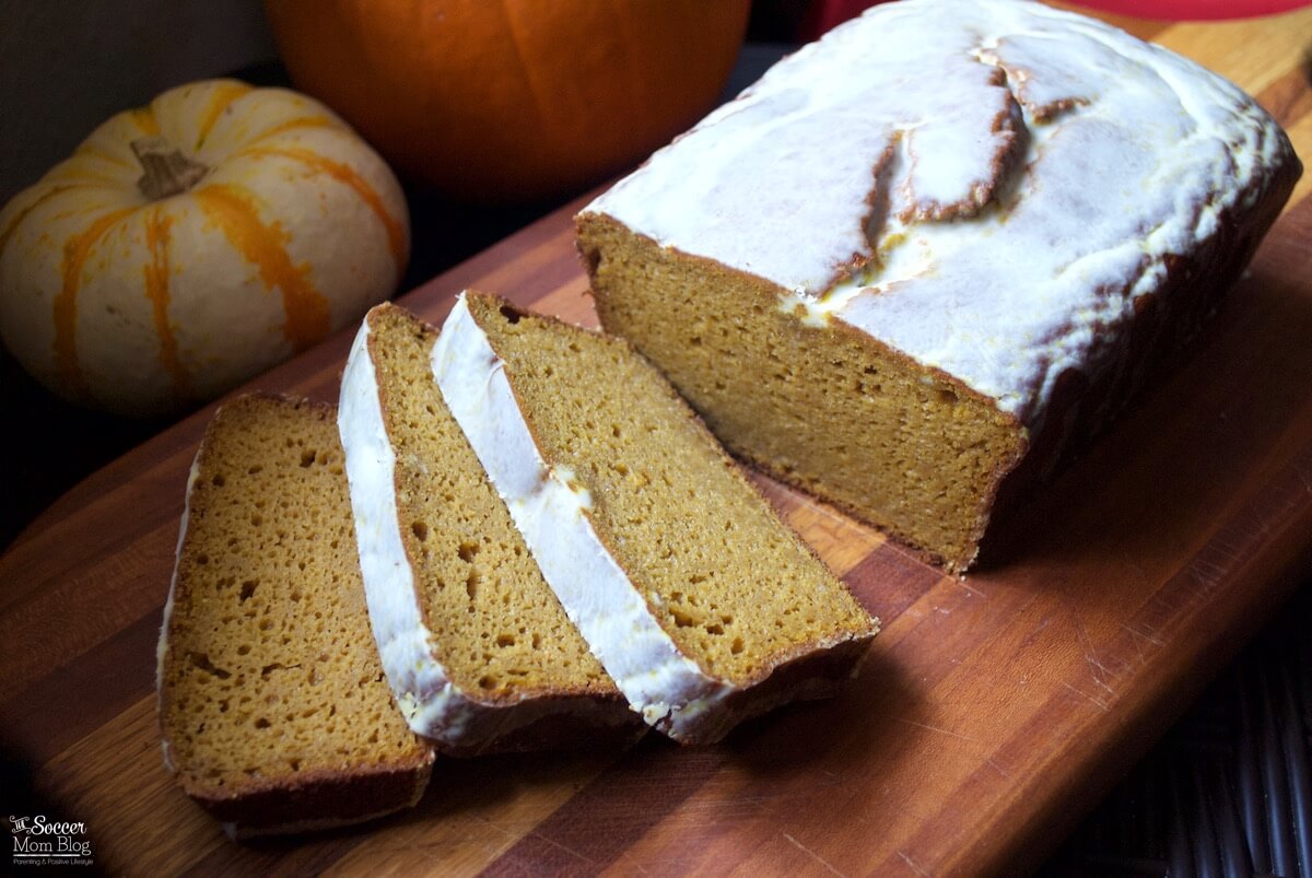 Gluten free and guilt free "Better than Starbucks Pumpkin Loaf" is moist, decadent, and made with healthy ingredients - Topped with "magic" coconut oil white chocolate glaze. A holiday dessert you can feel GOOD about!