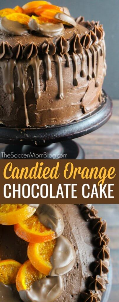 This decadent Chocolate Orange Cake is a masterpiece of Candied Oranges, Chocolate Buttercream, and Chocolate Ganache literally dripping down the sides.