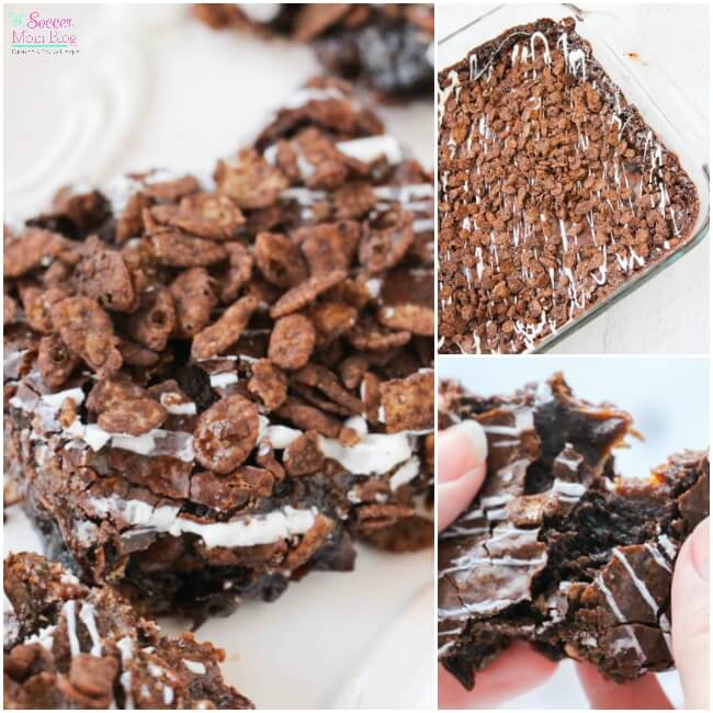 "The best brownies ever!" These Double Chocolate Caramel Crunch Brownies win high praise and leave no leftovers! Easy holiday dessert recipe box brownie mix hack.