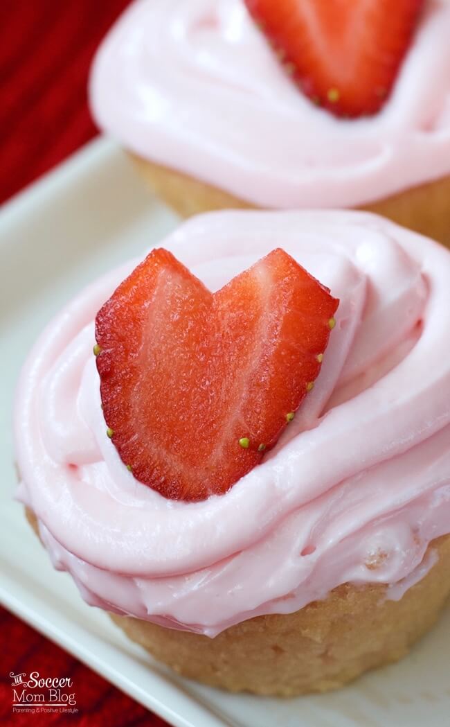 Light, fluffy, and made with real fruit - these Gluten Free Strawberry Cupcakes are the perfect Valentine's Day treat!