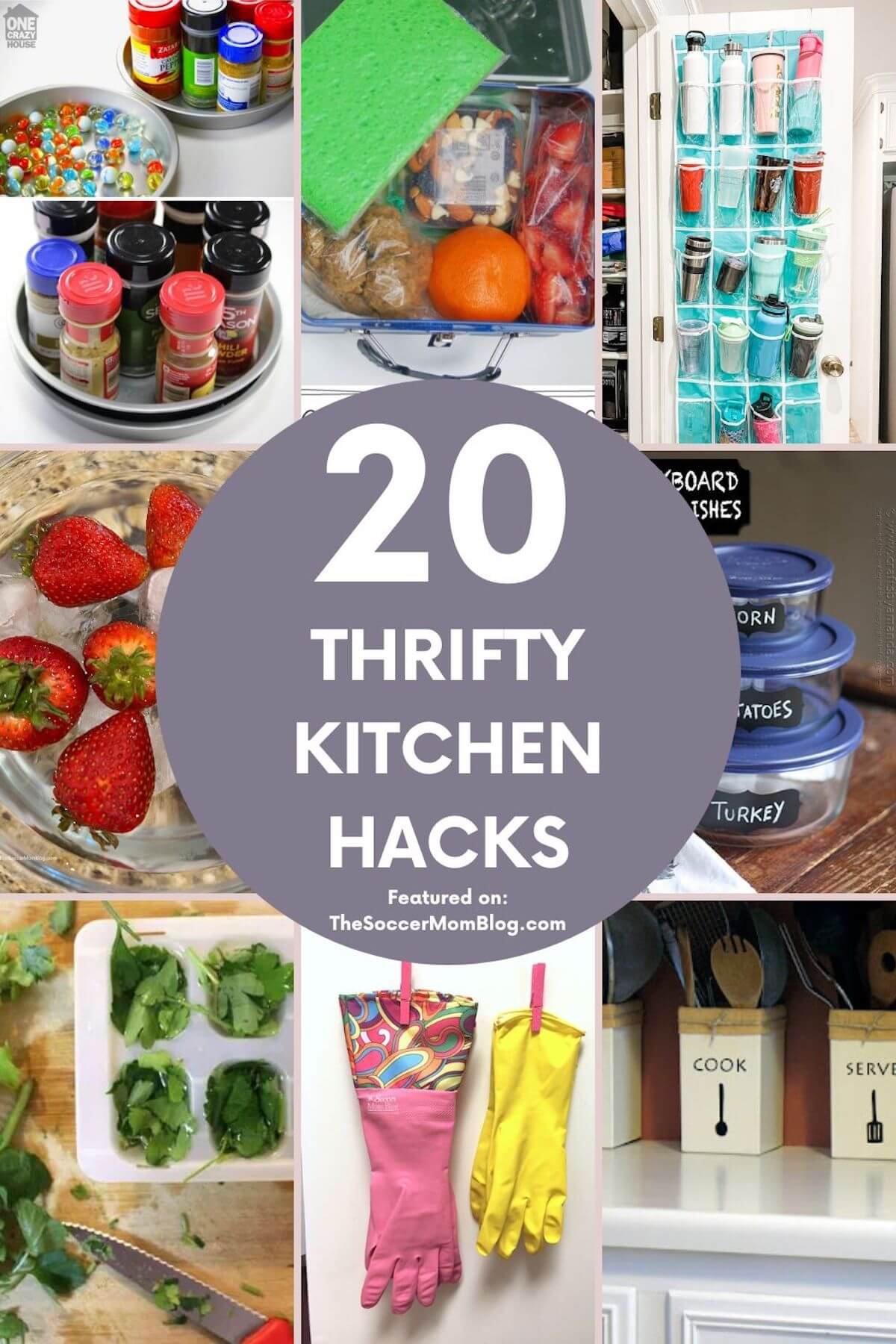Pinterest collage of kitchen hacks