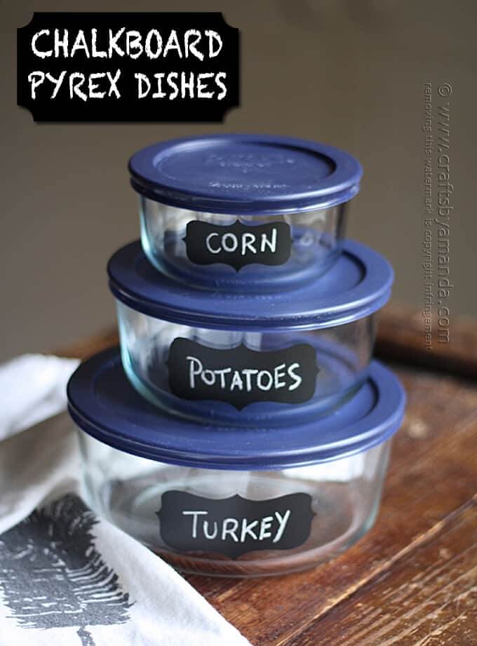 pyrex containers with chalkboard labels