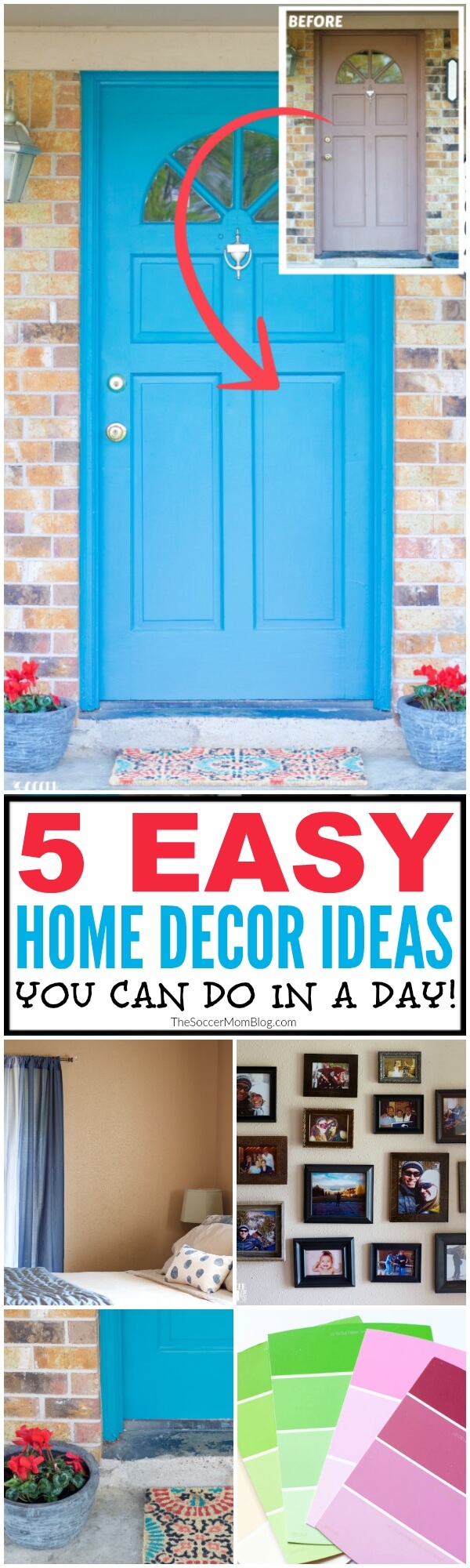 Even if you live in a rental home or apartment, you can still make it beautiful! 5 fast & easy home decor ideas you can DIY...even on a tight budget!
