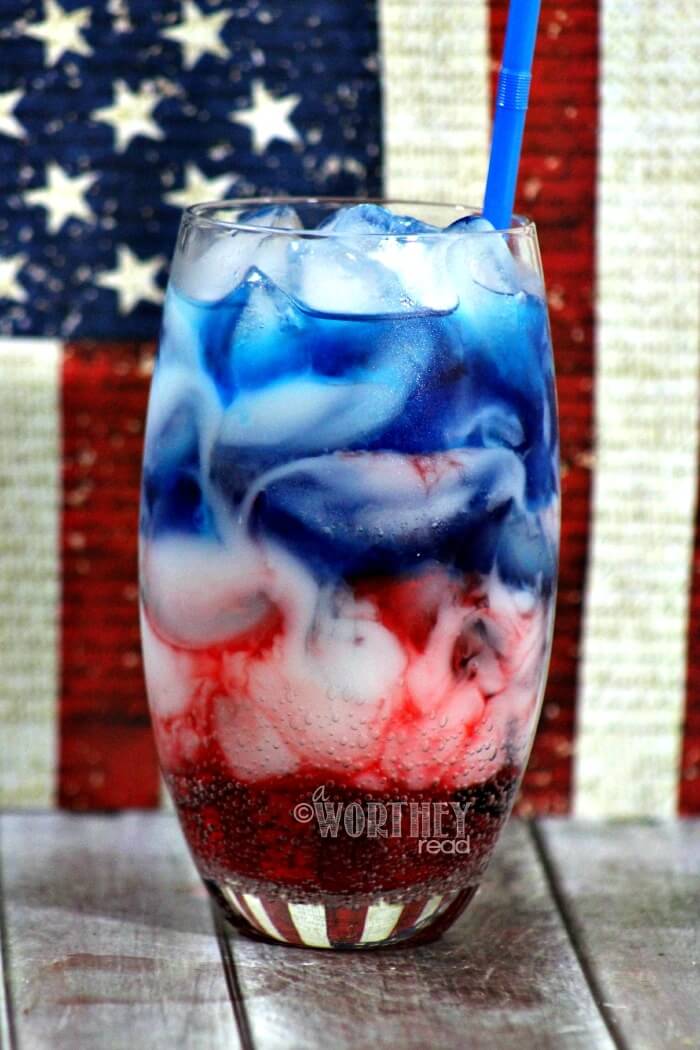 red white and blue drink