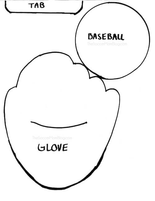Printable FREE baseball glove pattern to make pop-up Father's Day Card