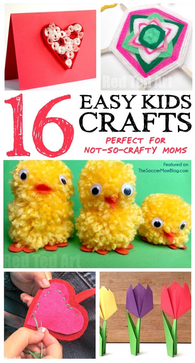 You'll love this list of easy crafts for kids that ANYONE can make with simple supplies! (Because we're not all "Pinterest moms")