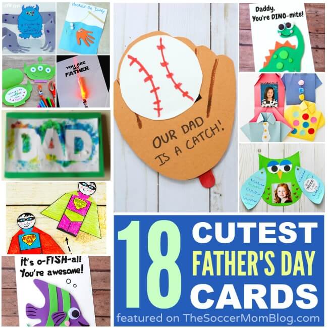 An awesome collection of more than 18 of the cutest kid-made Father's Day Cards idea starters from top family bloggers. Dad will love 'em!!