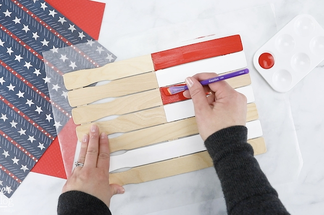 how to make a wooden American flag with paint sticks