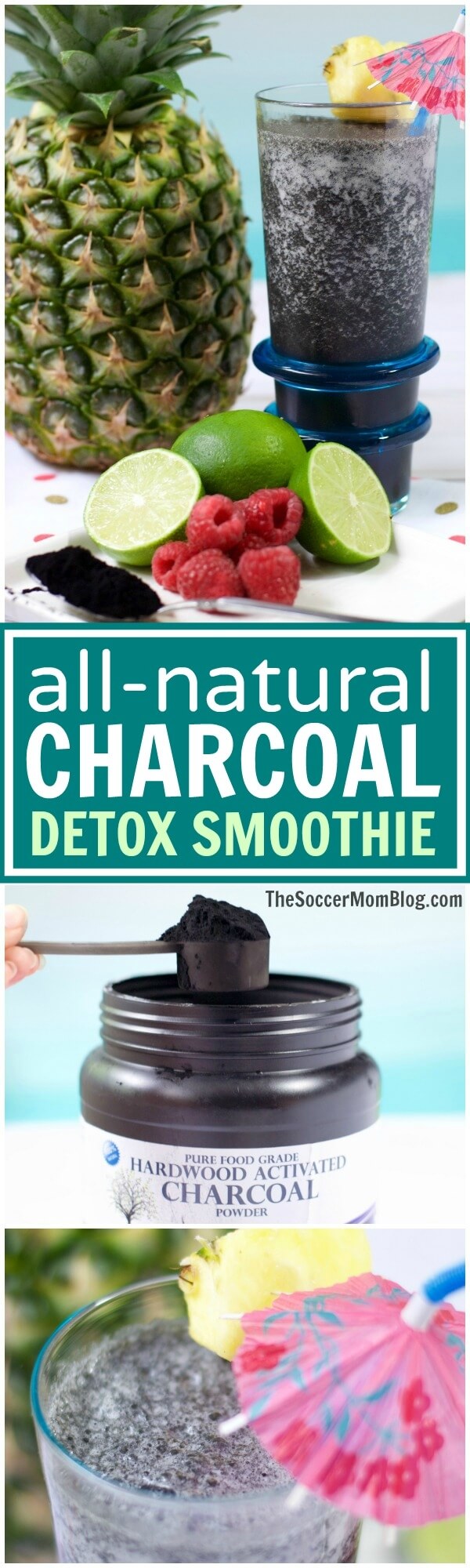 Don't be fooled by the jet-black color, this Charcoal Detox Smoothie is absolutely delicious and bursting with tropical fruit flavors & healthy ingredients!