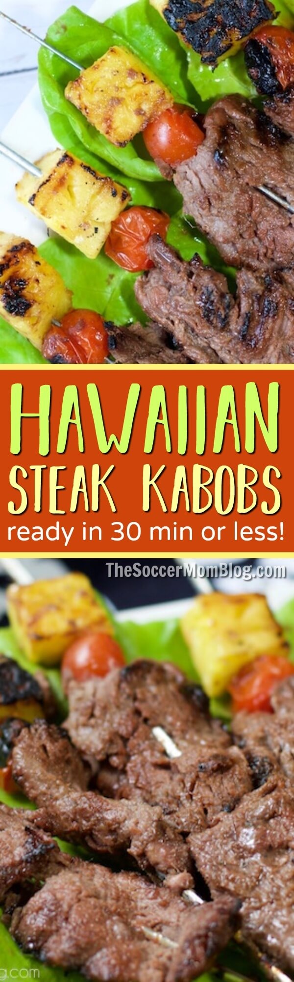 A taste of the islands! These Grilled Hawaiian Steak Skewers are a quick and easy main course perfect for a summer barbecue or a weeknight dinner.
