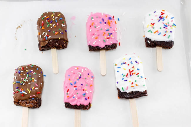 brownies on sticks made to look like popsicles