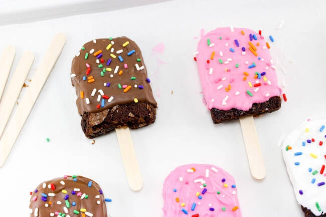 brownies on sticks, made to look like popsicles