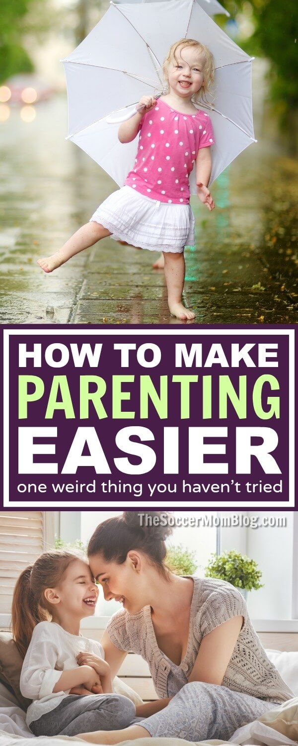 A surprising trick to lower your stress and actually make parenting easier. It might seem weird at first, but just wait until you see how your kids respond!