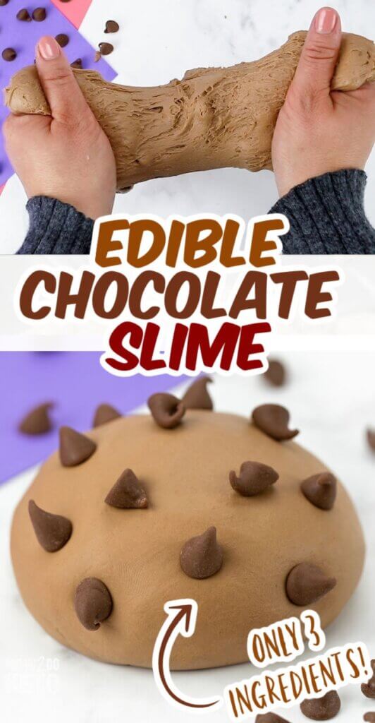 stretching chocolate slime