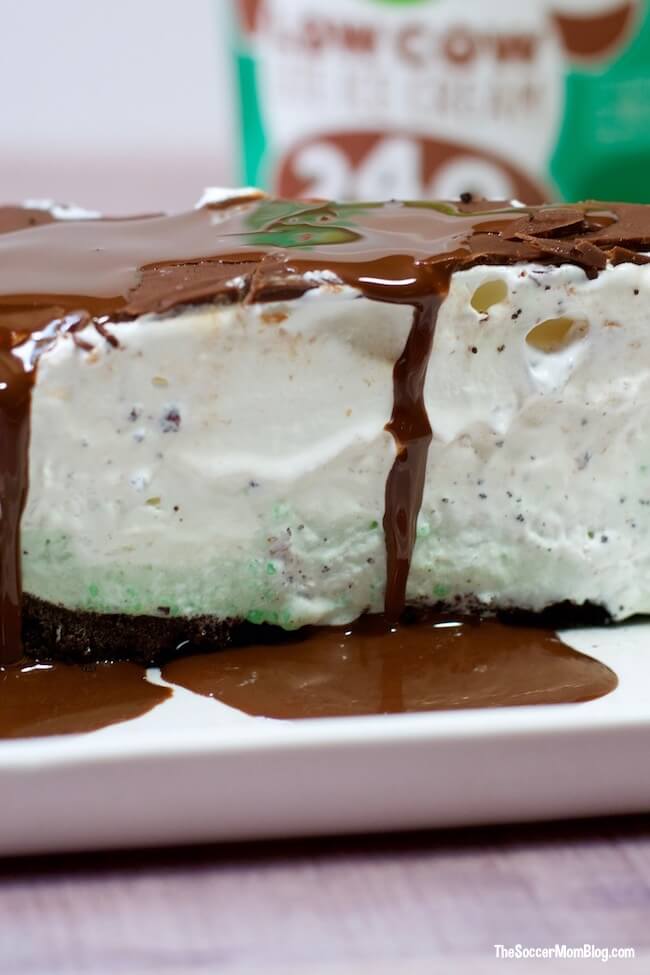 This awesome no-bake recipe has all the refreshingly cool flavor you love in a Mint Chocolate Chip Pie, but with one simple swap to lighten it up!