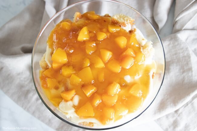 how to make peach trifle