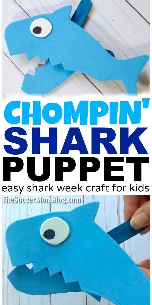 Chompin' Foam Shark Puppet - Shark Week 2019 Kids Craft