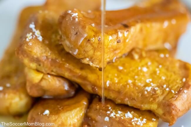 Light, fluffy, and packed with pumpkin spice goodness, this easy Pumpkin French Toast is the ultimate fall breakfast treat!