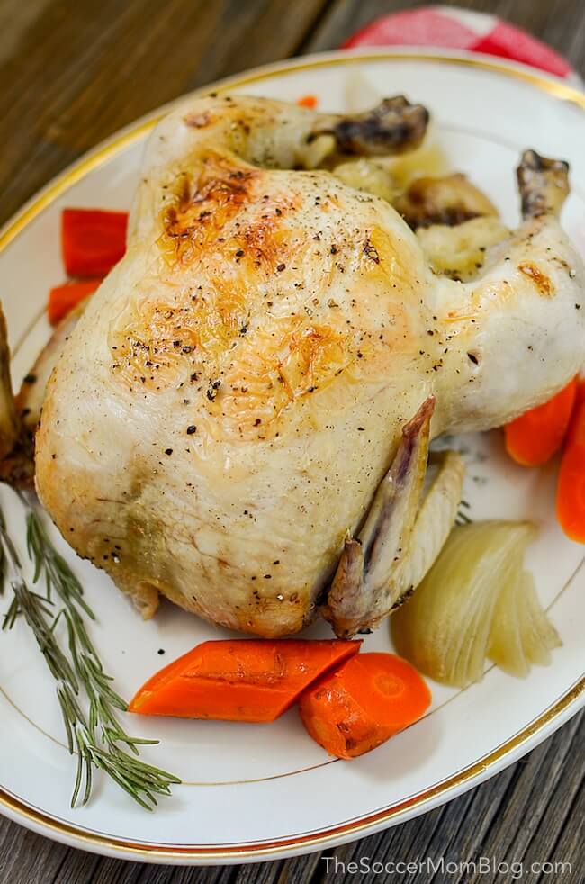 Cooking chicken in crockpot will give you perfectly tender and juicy slow cooker rotisserie chicken every single time!