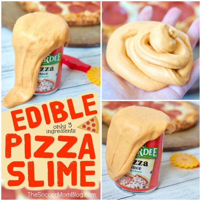 Edible Pizza Slime photo collage
