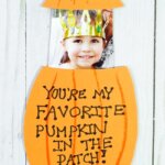 pop-up pumpkin card with child's photo inside