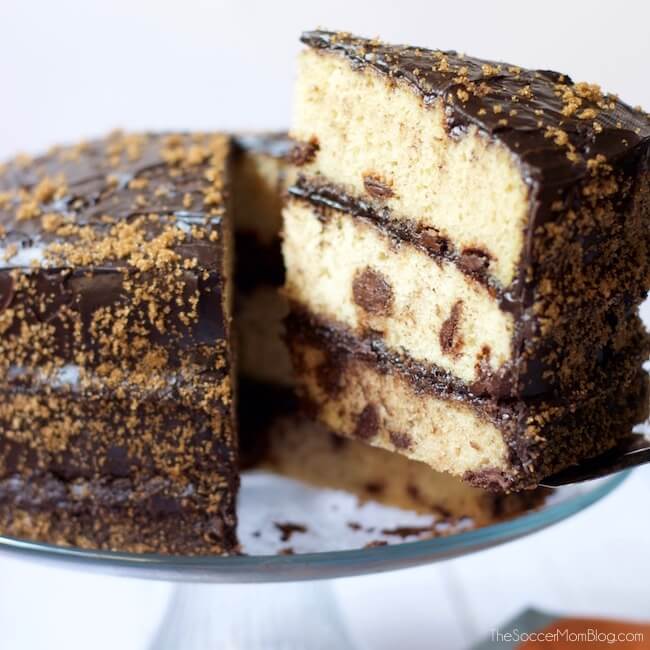 This Nestlé Toll House Cake is a wow-worthy layered dessert masterpiece inspired by the famous chocolate chip cookies. And it's gluten free!